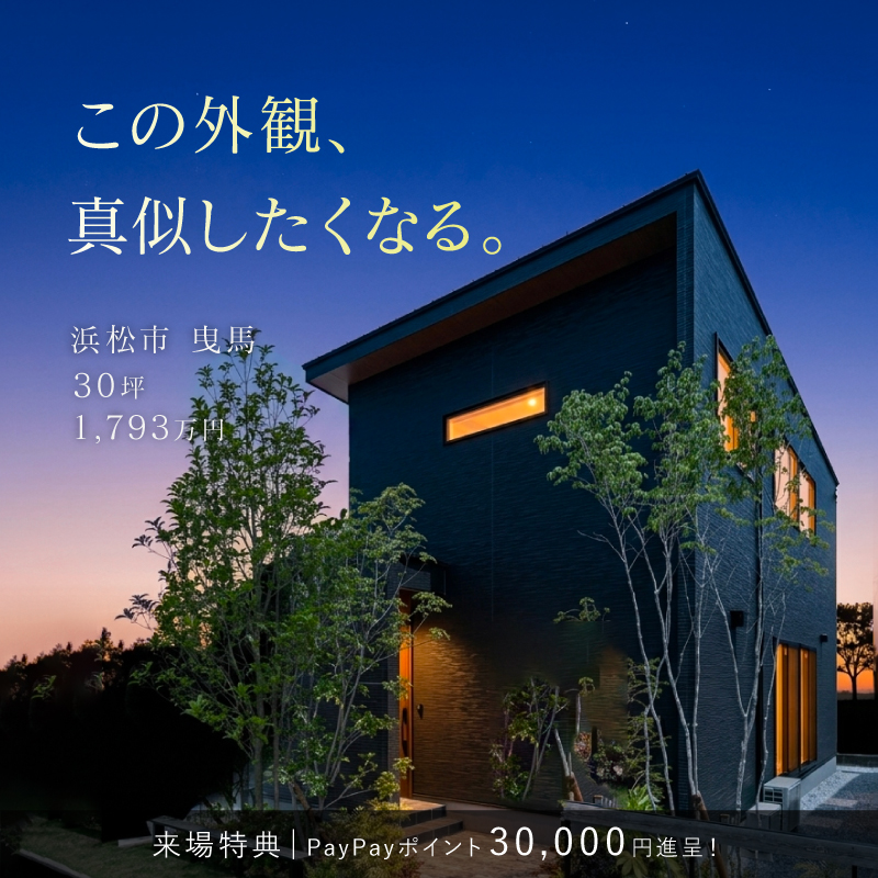 この外観、真似したくなる。2階建モデルハウス見学